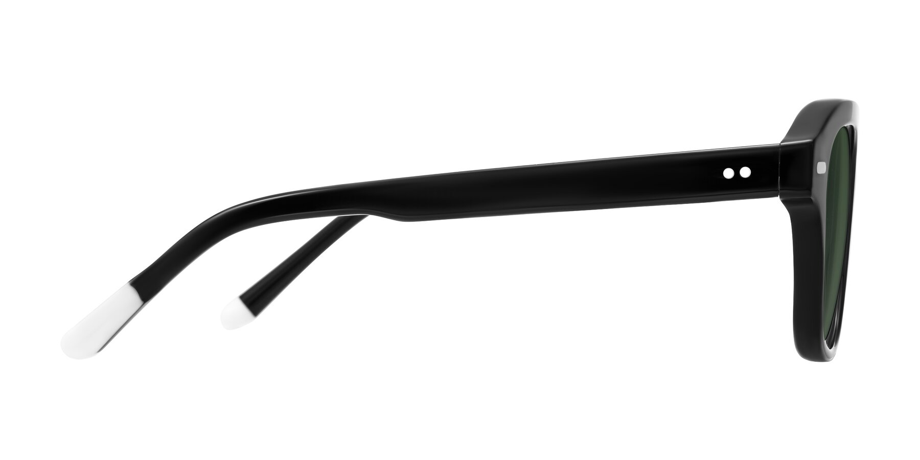 Side of Fortalux in Black with Green Tinted Lenses
