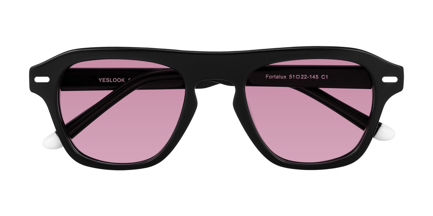 Folded Front of Fortalux in Black with Medium Wine Tinted Lenses