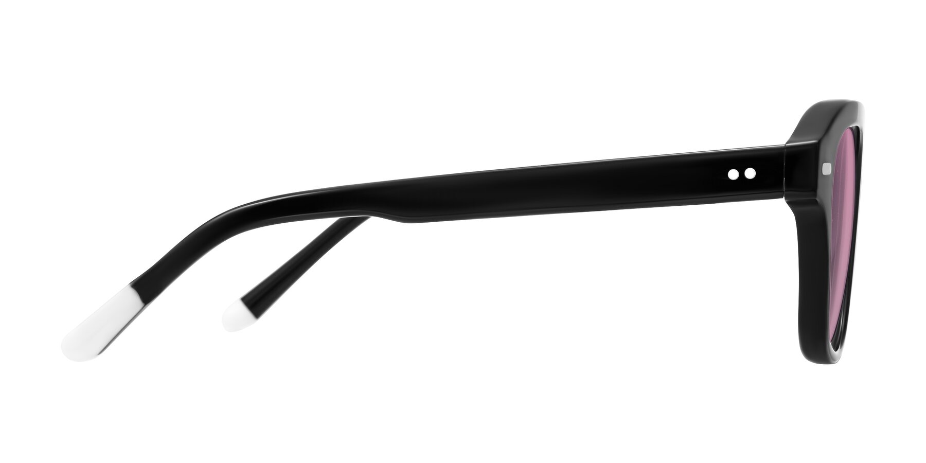 Side of Fortalux in Black with Medium Wine Tinted Lenses