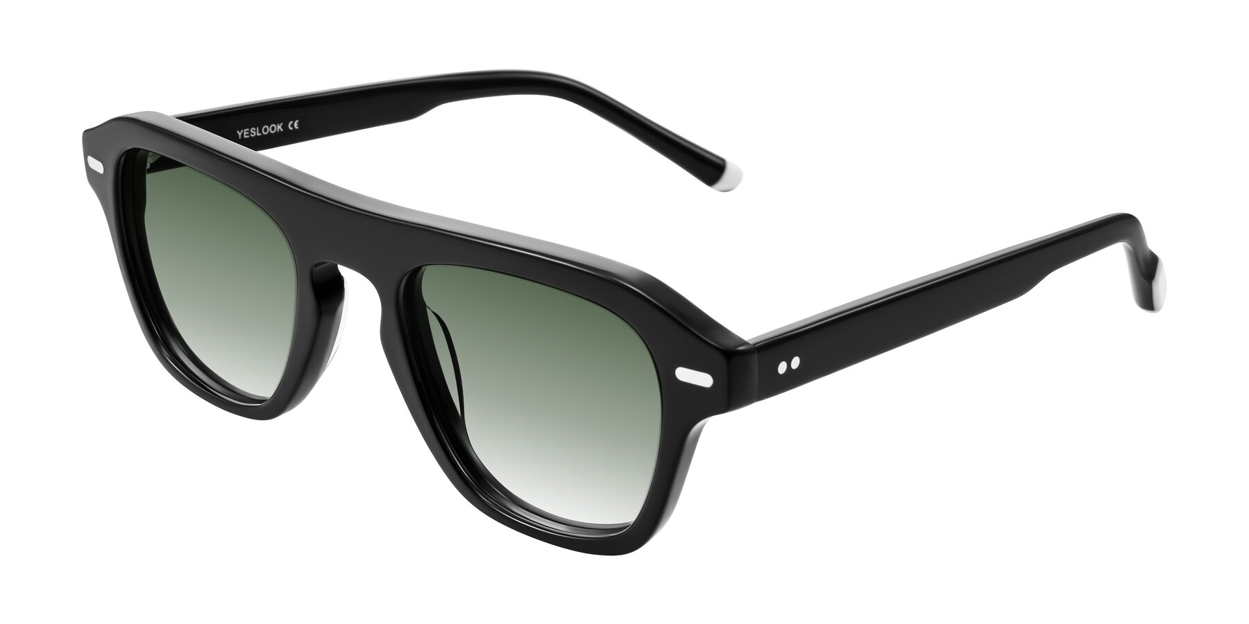 Angle of Fortalux in Black with Green Gradient Lenses
