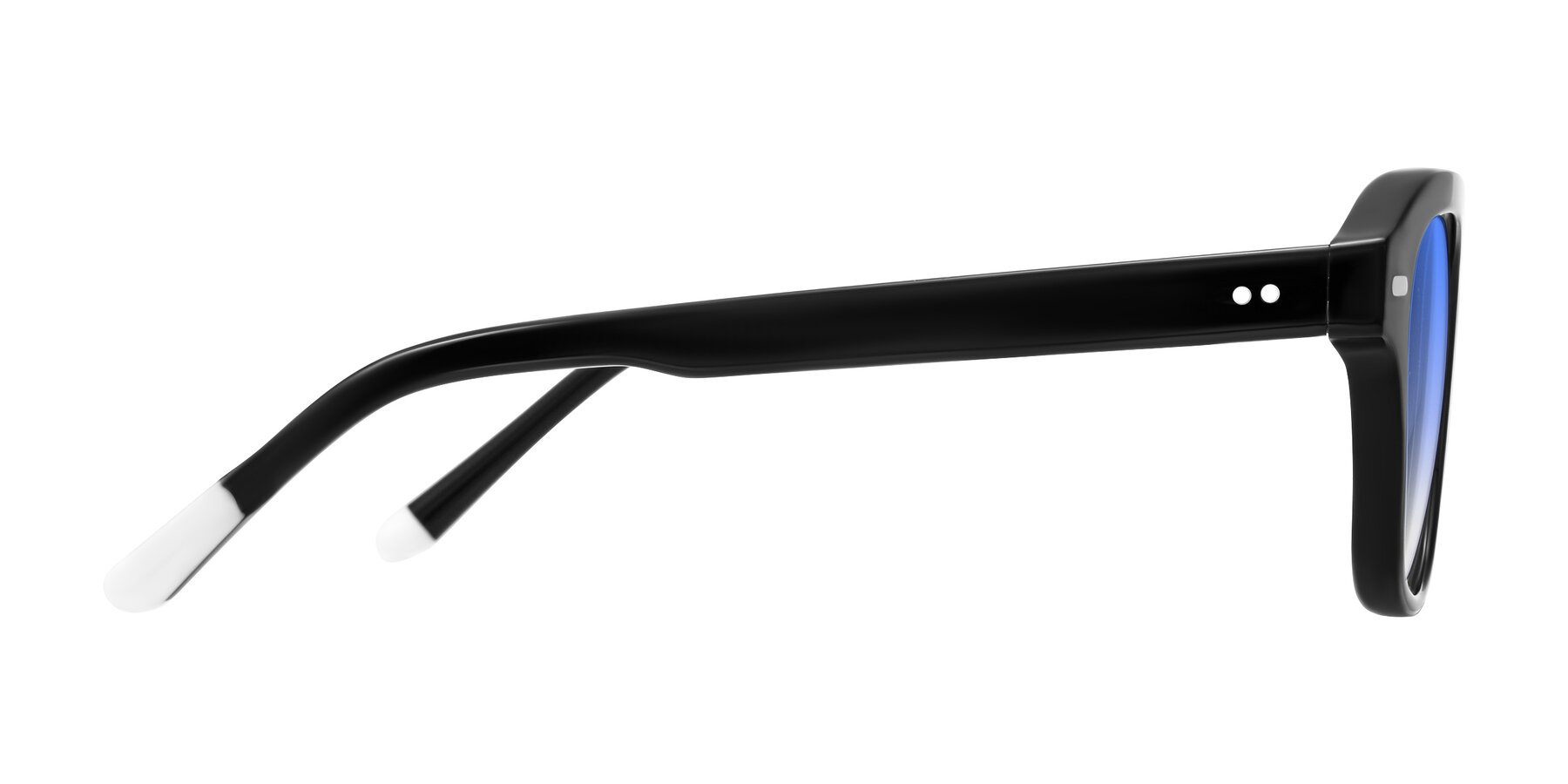 Side of Fortalux in Black with Blue Gradient Lenses