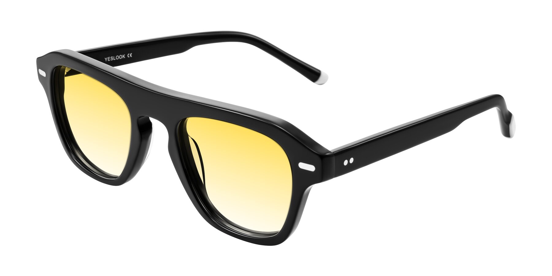 Angle of Fortalux in Black with Yellow Gradient Lenses