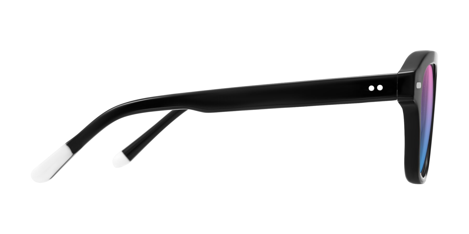 Side of Fortalux in Black with Pink / Blue Gradient Lenses