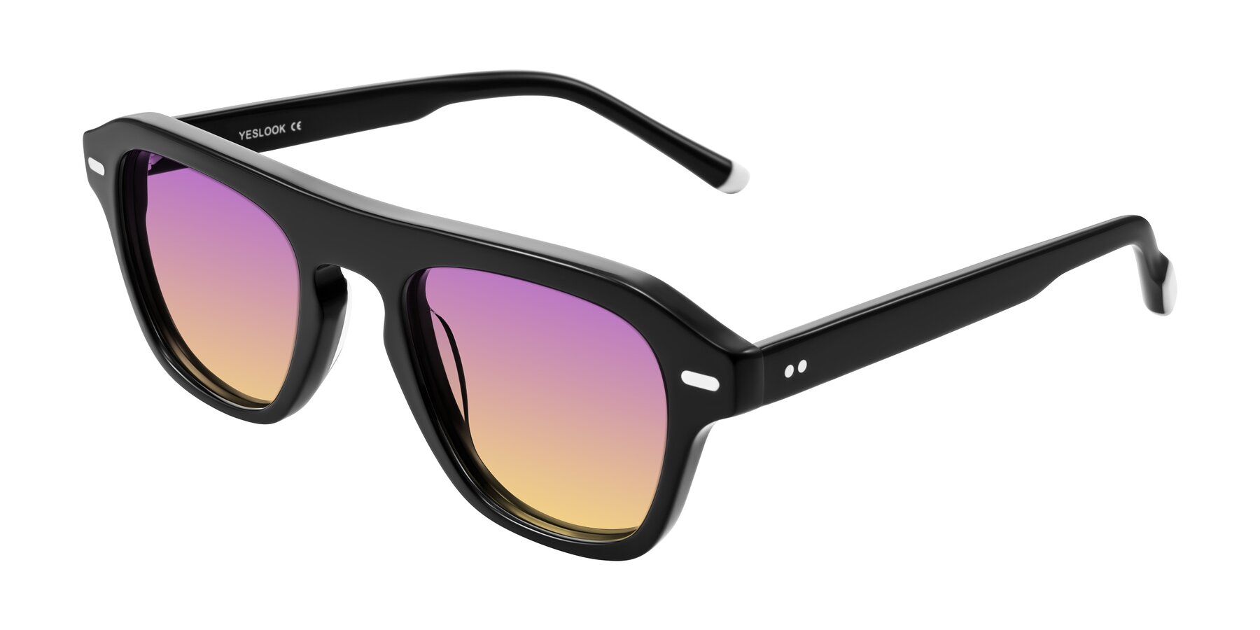 Angle of Fortalux in Black with Purple / Yellow Gradient Lenses