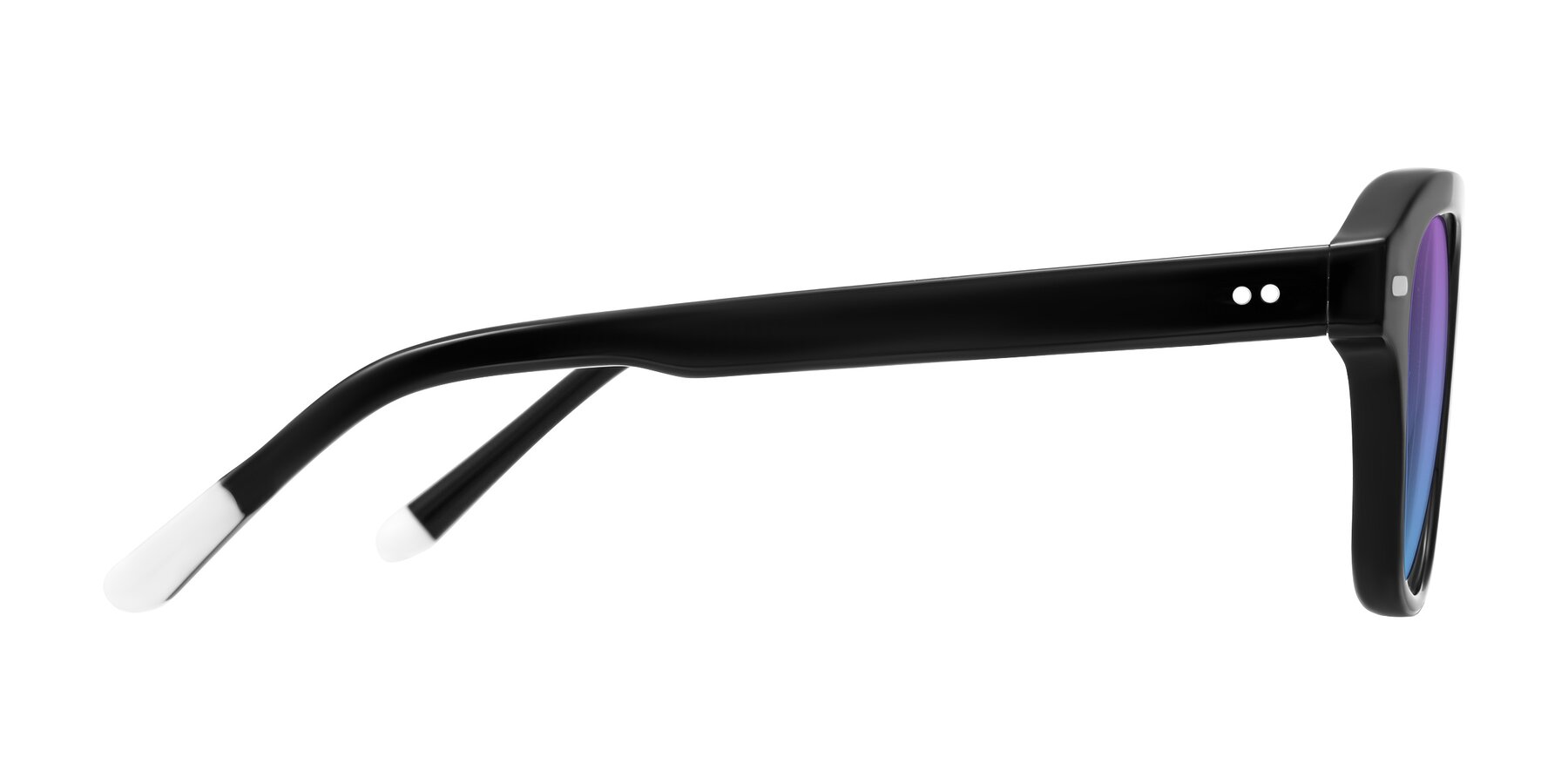 Side of Fortalux in Black with Purple / Blue Gradient Lenses
