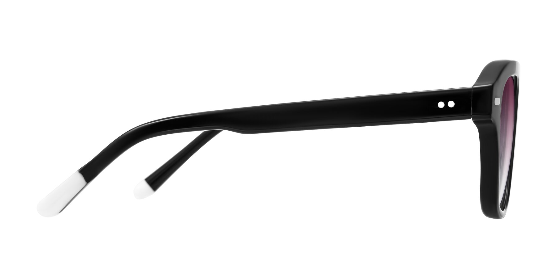 Side of Fortalux in Black with Wine Gradient Lenses