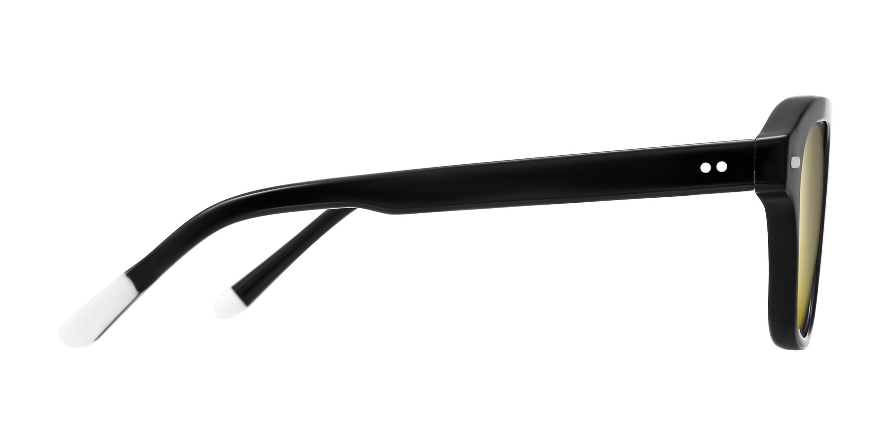 Side of Fortalux in Black with Gold Mirrored Lenses
