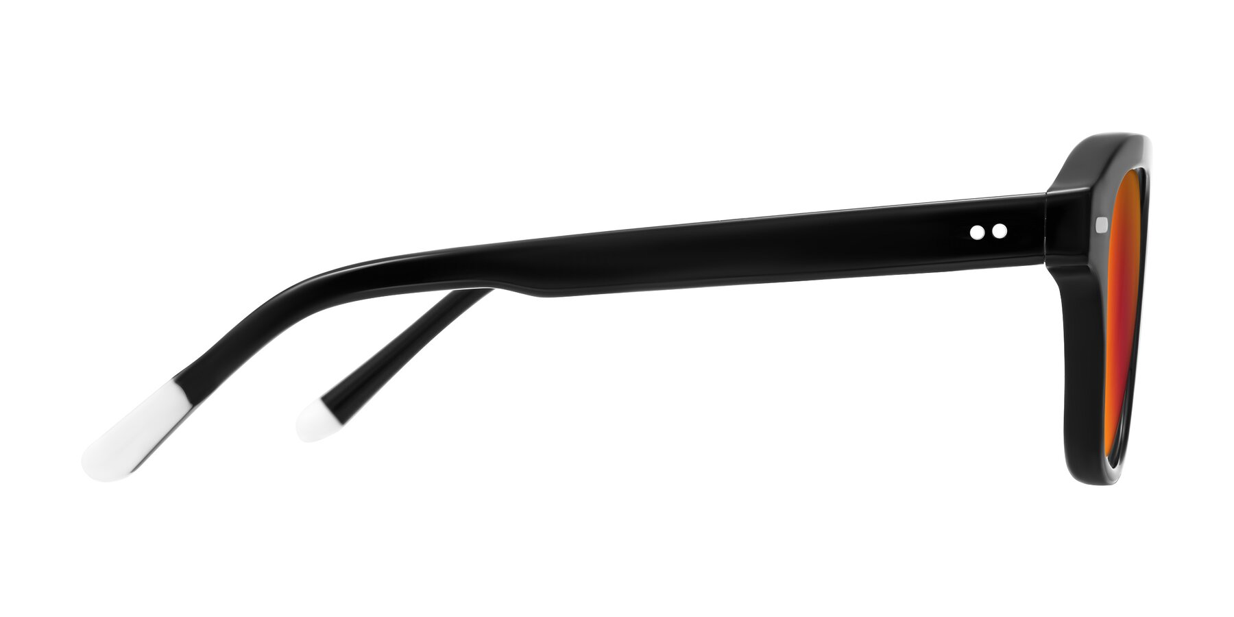 Side of Fortalux in Black with Red Gold Mirrored Lenses
