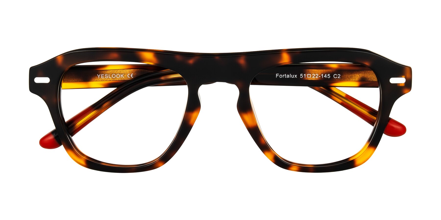 Folded Front of Fortalux in Tortoise with Clear Eyeglass Lenses
