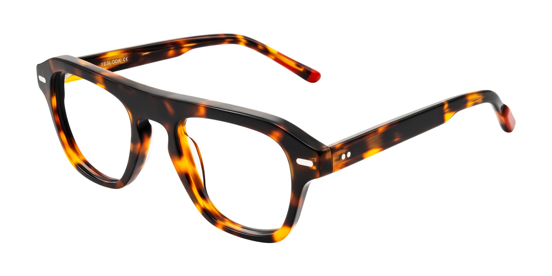 Angle of Fortalux in Tortoise with Clear Eyeglass Lenses