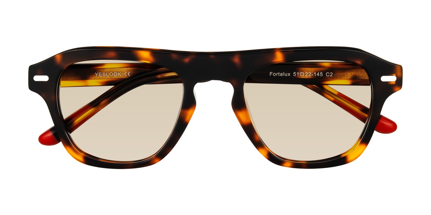 Folded Front of Fortalux in Tortoise with Light Brown Tinted Lenses