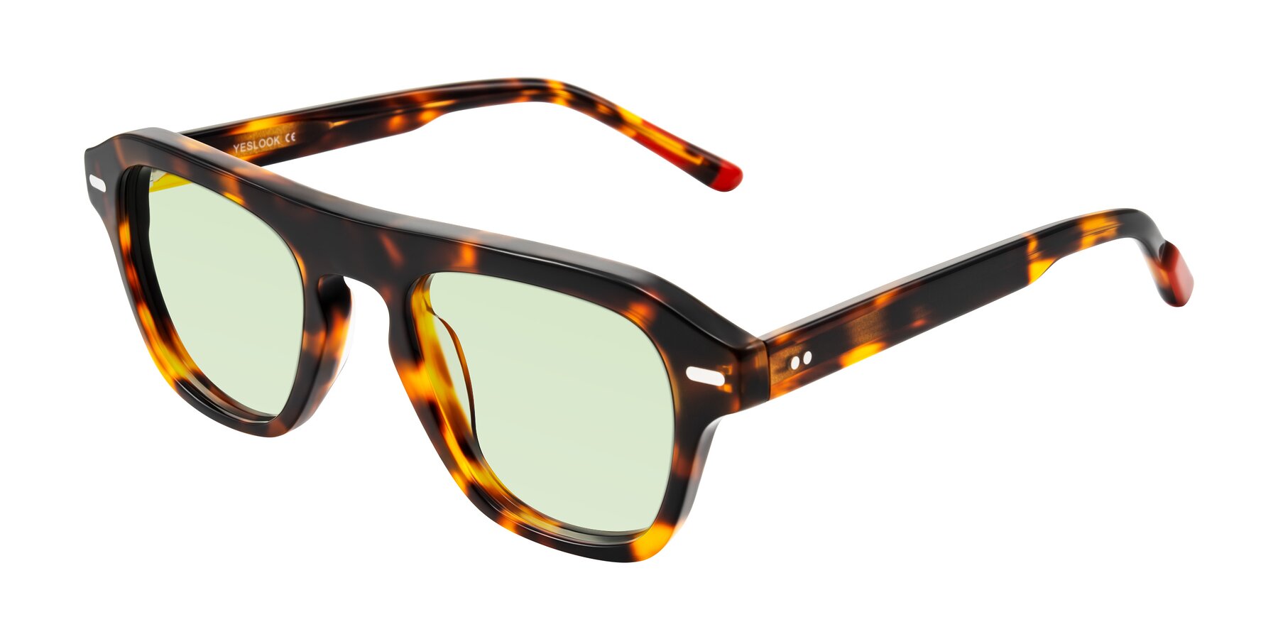 Angle of Fortalux in Tortoise with Light Green Tinted Lenses
