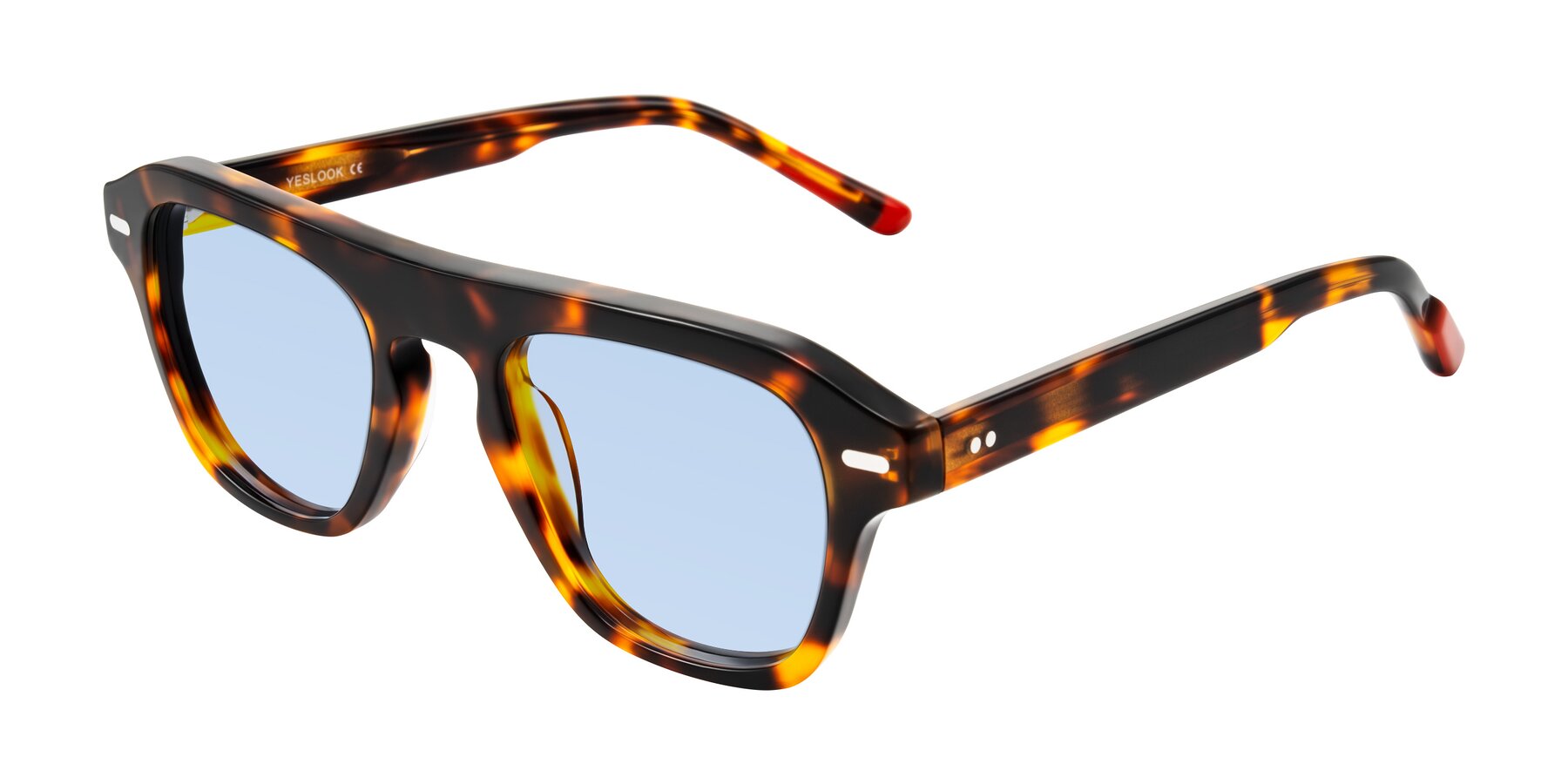Angle of Fortalux in Tortoise with Light Blue Tinted Lenses