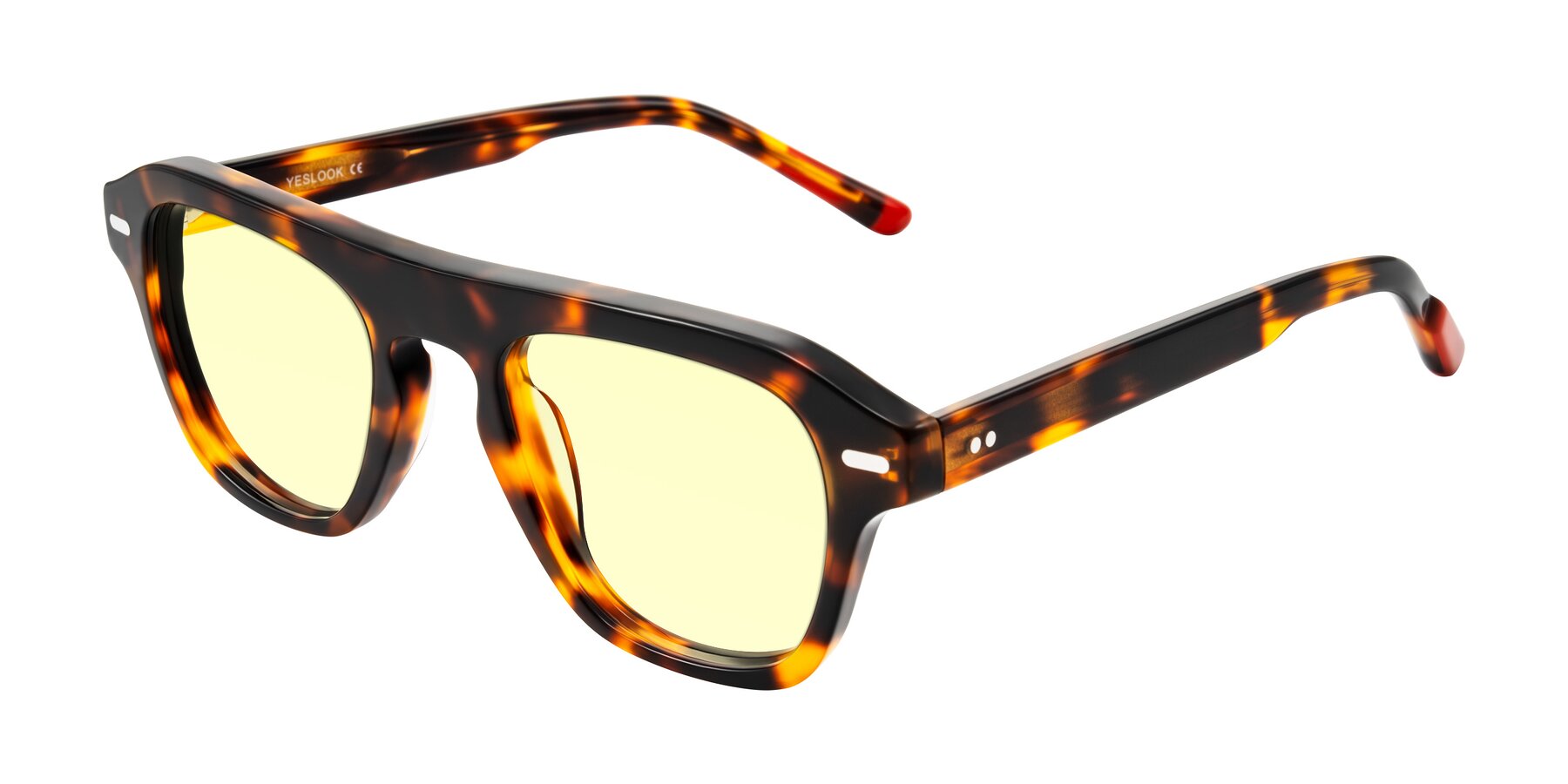Angle of Fortalux in Tortoise with Light Yellow Tinted Lenses