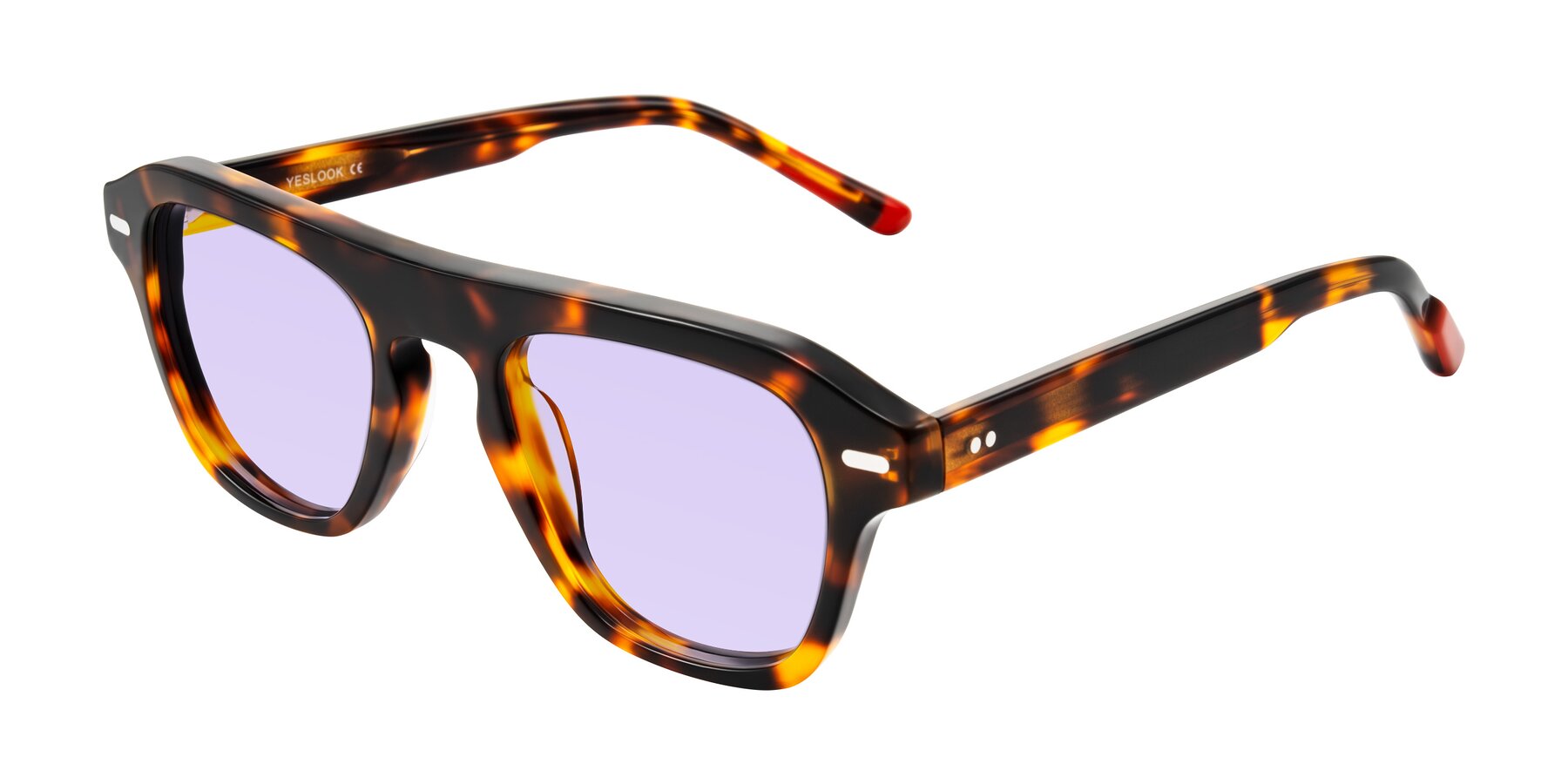 Angle of Fortalux in Tortoise with Light Purple Tinted Lenses