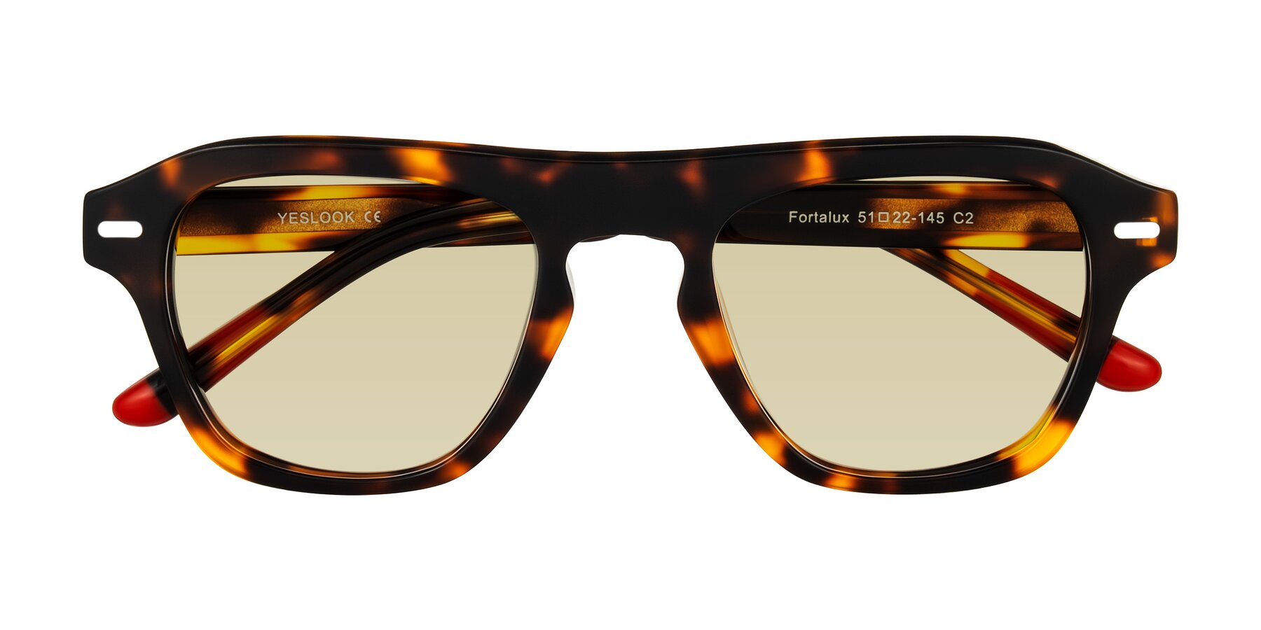 Folded Front of Fortalux in Tortoise with Light Champagne Tinted Lenses