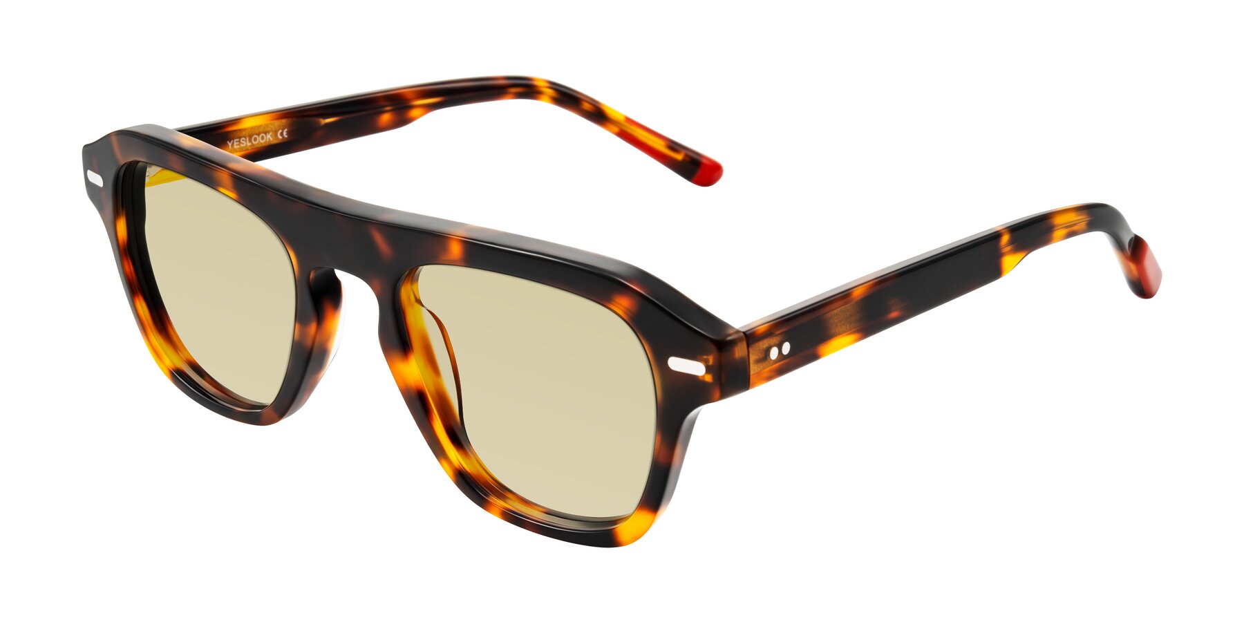 Angle of Fortalux in Tortoise with Light Champagne Tinted Lenses