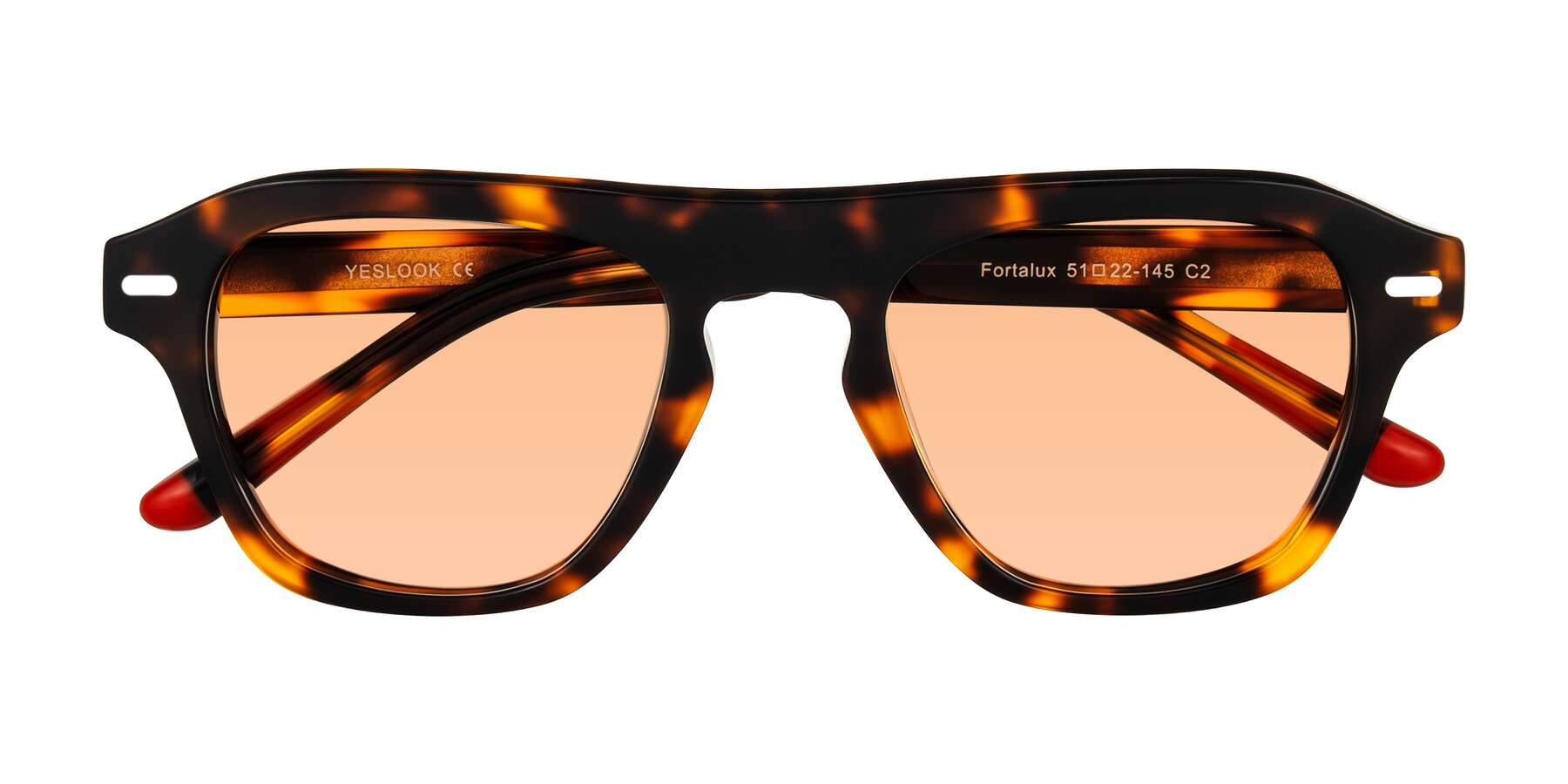 Folded Front of Fortalux in Tortoise with Light Orange Tinted Lenses