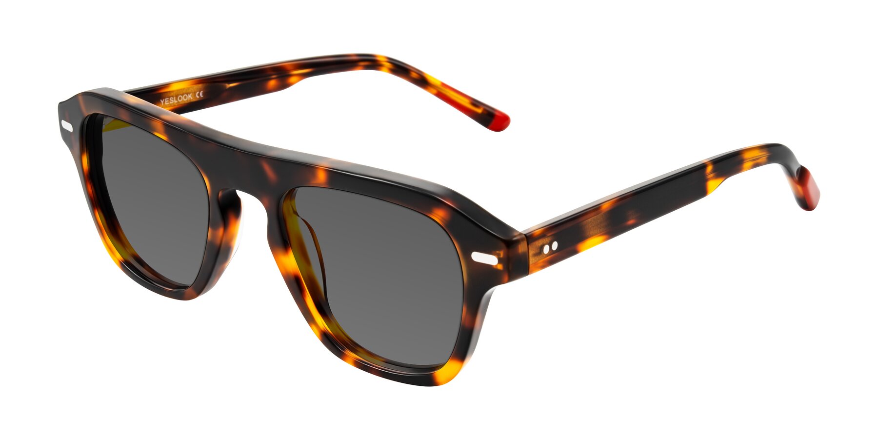 Angle of Fortalux in Tortoise with Medium Gray Tinted Lenses