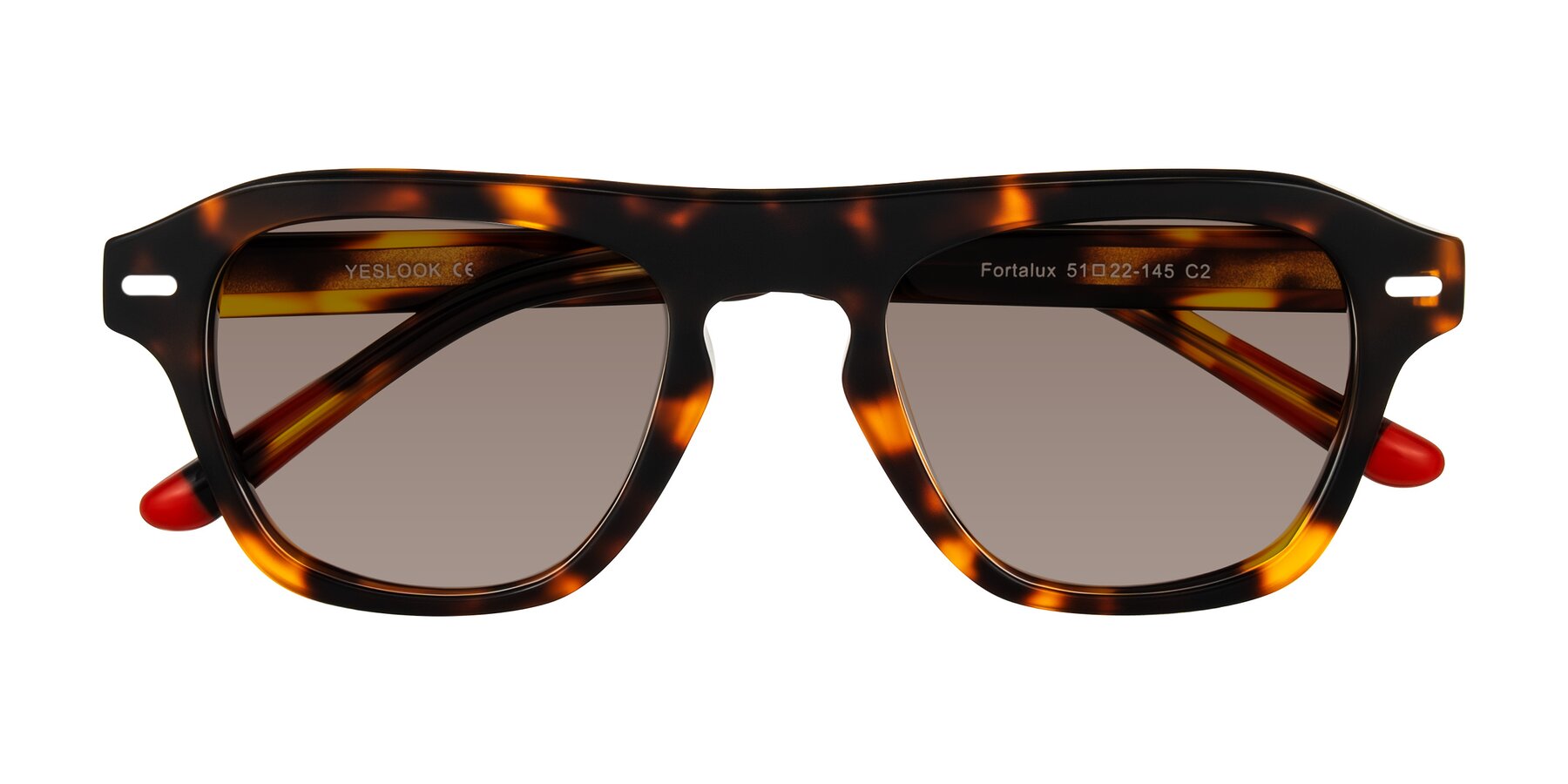 Folded Front of Fortalux in Tortoise with Medium Brown Tinted Lenses