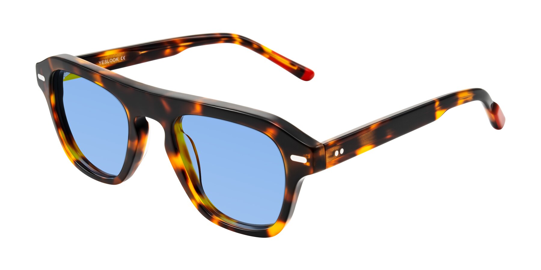 Angle of Fortalux in Tortoise with Medium Blue Tinted Lenses