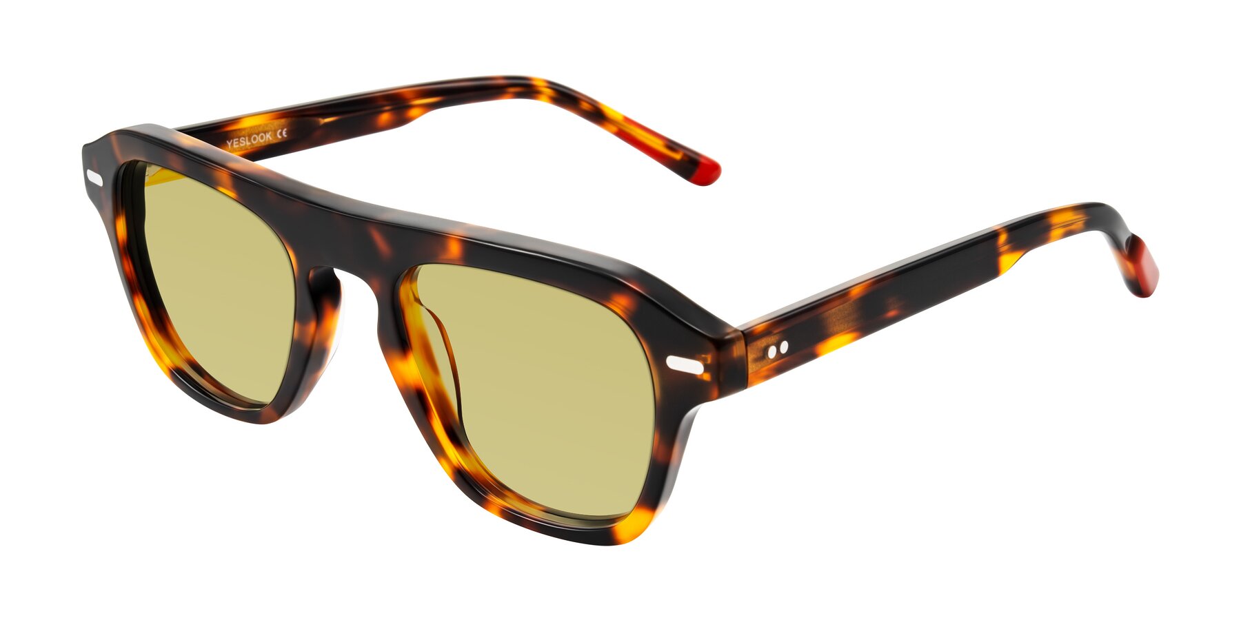 Angle of Fortalux in Tortoise with Medium Champagne Tinted Lenses