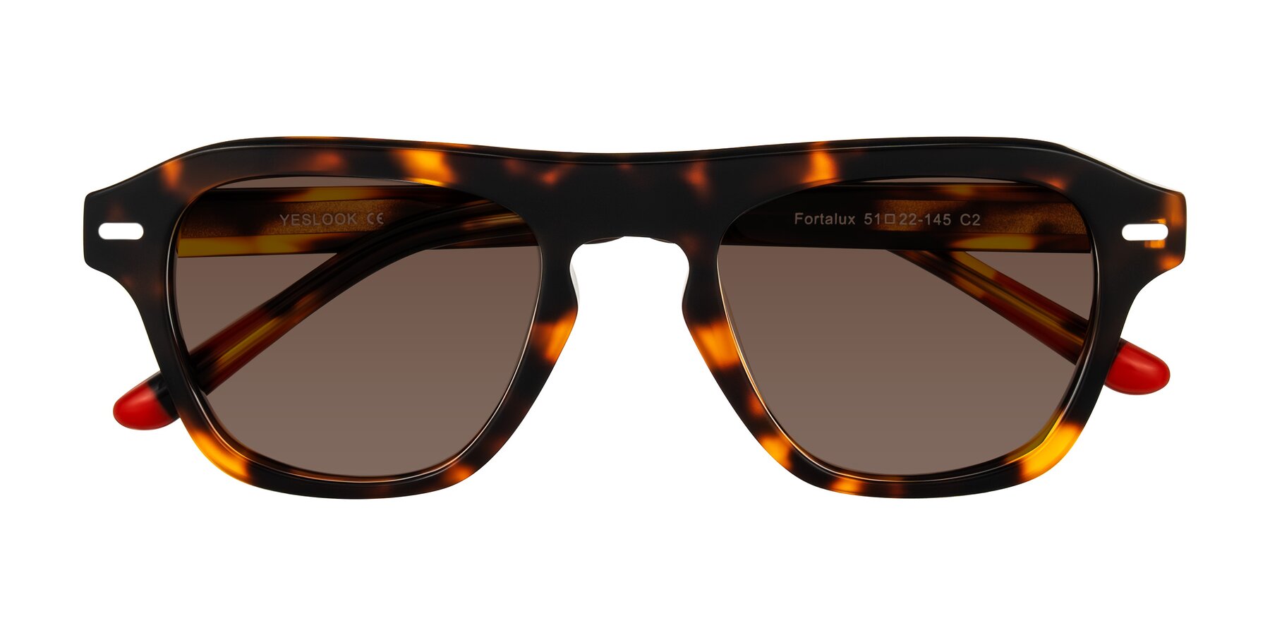 Folded Front of Fortalux in Tortoise with Brown Tinted Lenses