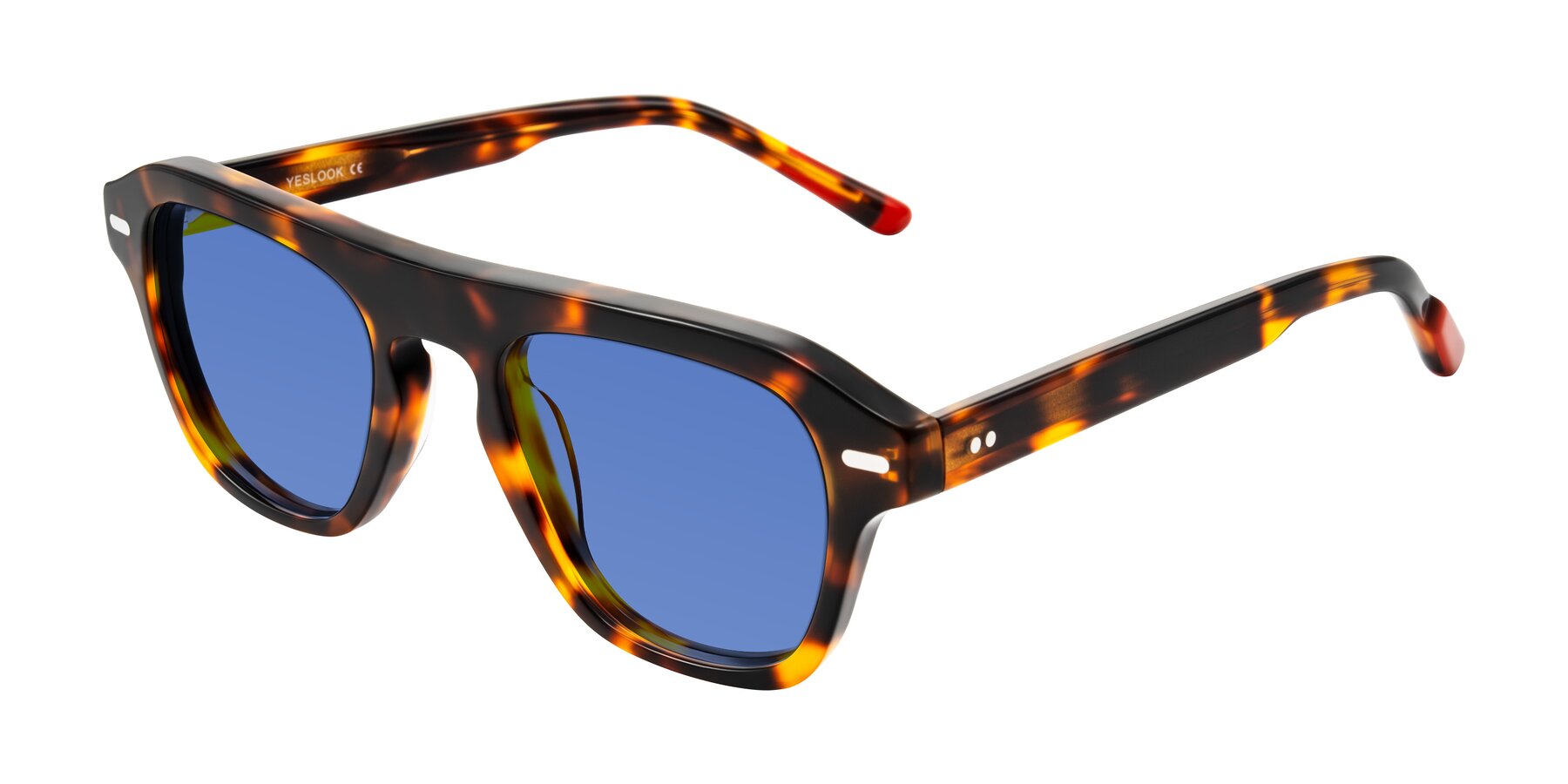 Angle of Fortalux in Tortoise with Blue Tinted Lenses