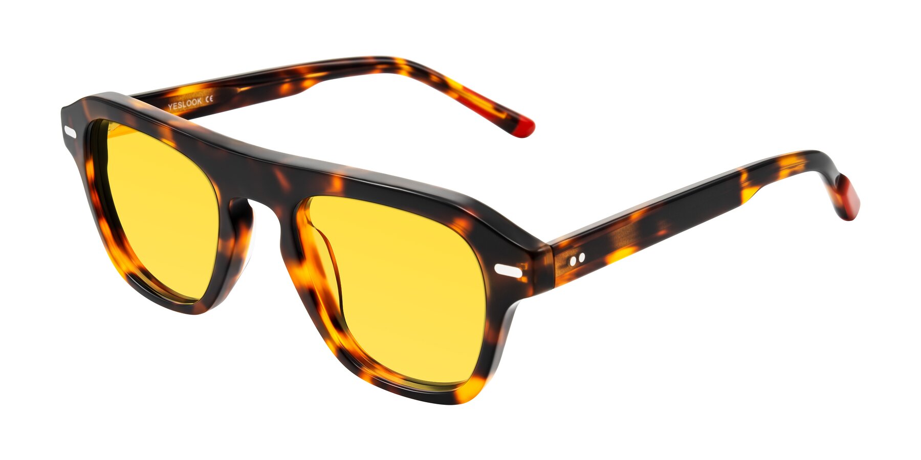 Angle of Fortalux in Tortoise with Yellow Tinted Lenses