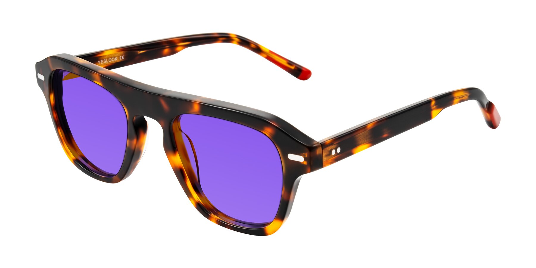 Angle of Fortalux in Tortoise with Purple Tinted Lenses