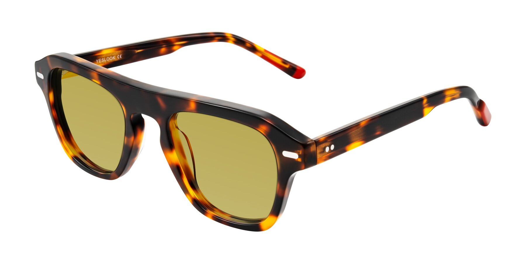 Angle of Fortalux in Tortoise with Champagne Tinted Lenses