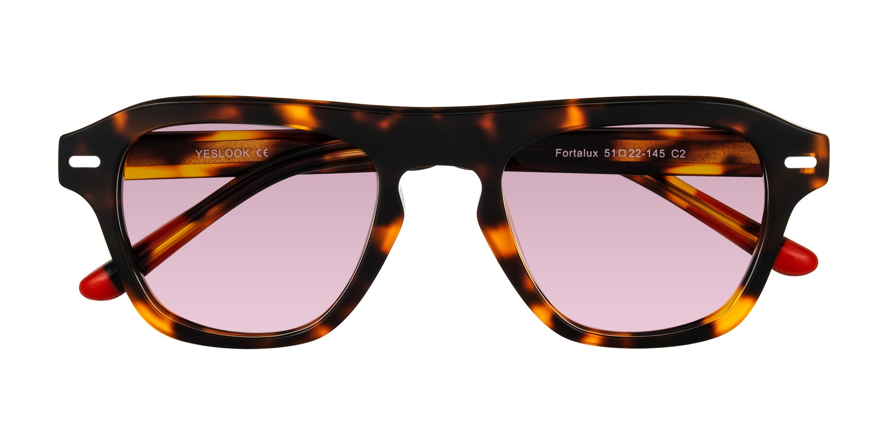 Folded Front of Fortalux in Tortoise with Light Wine Tinted Lenses