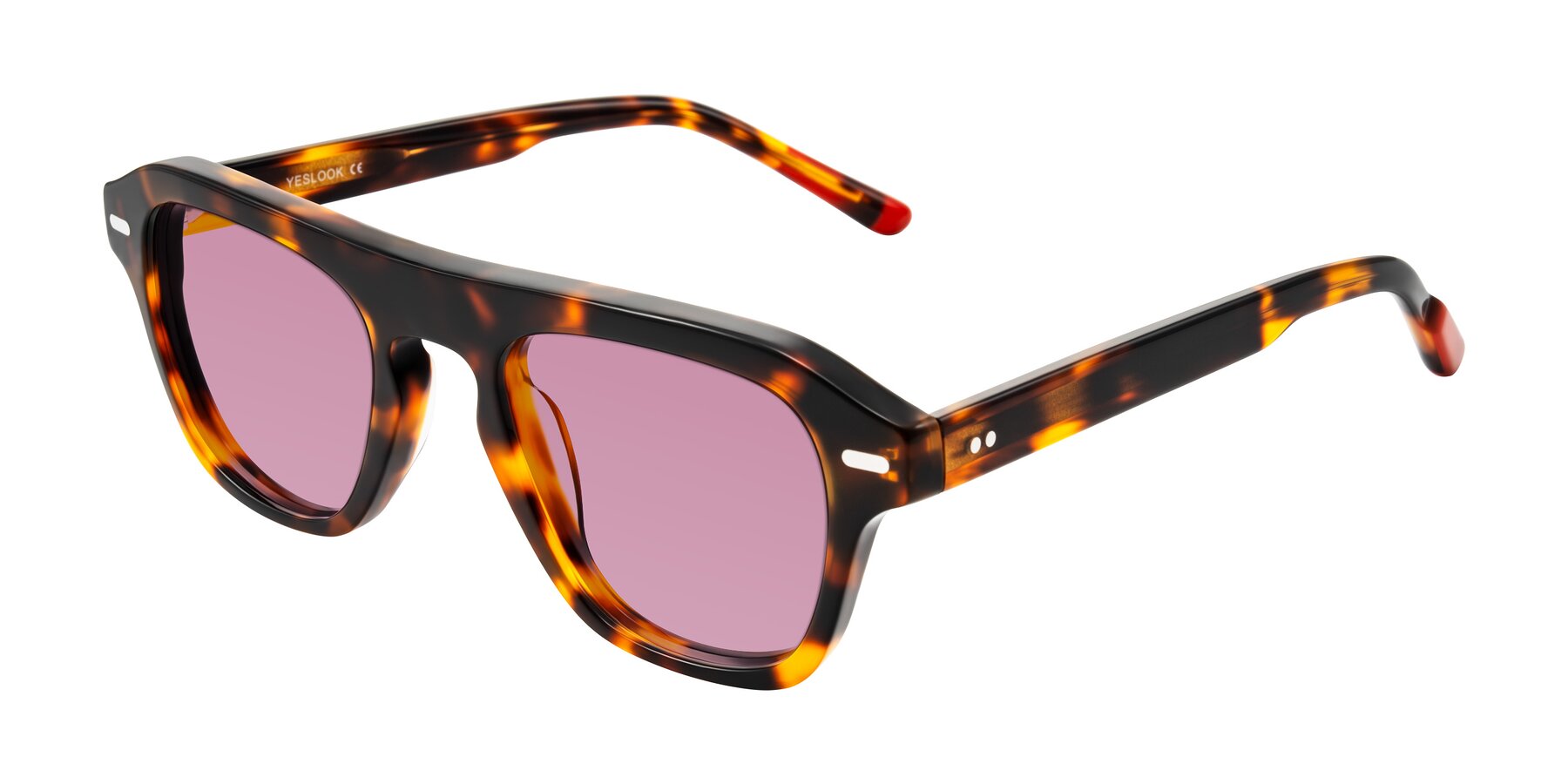 Angle of Fortalux in Tortoise with Medium Wine Tinted Lenses