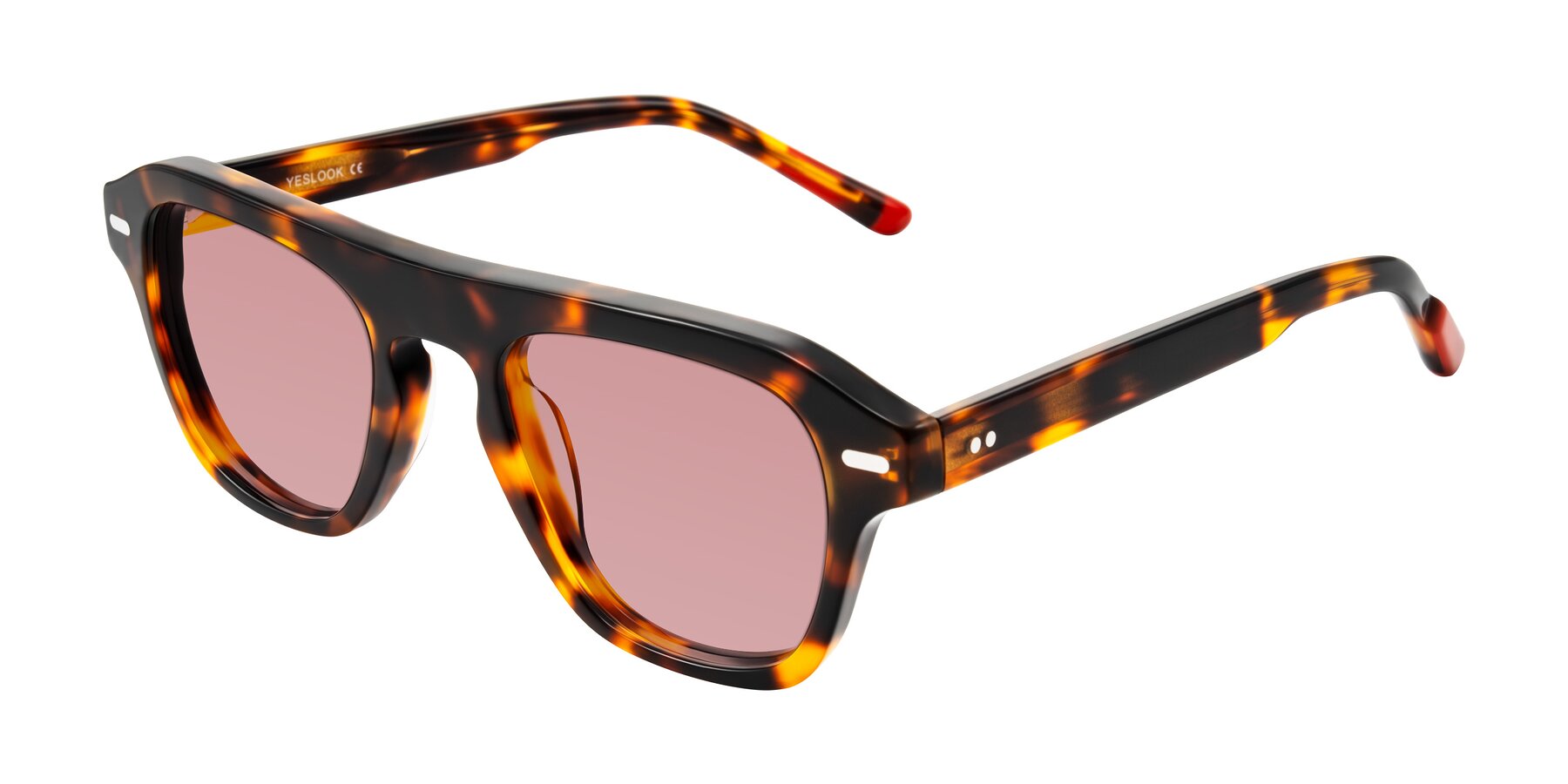 Angle of Fortalux in Tortoise with Medium Garnet Tinted Lenses