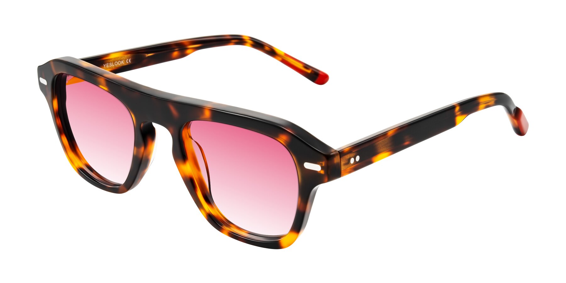 Angle of Fortalux in Tortoise with Pink Gradient Lenses