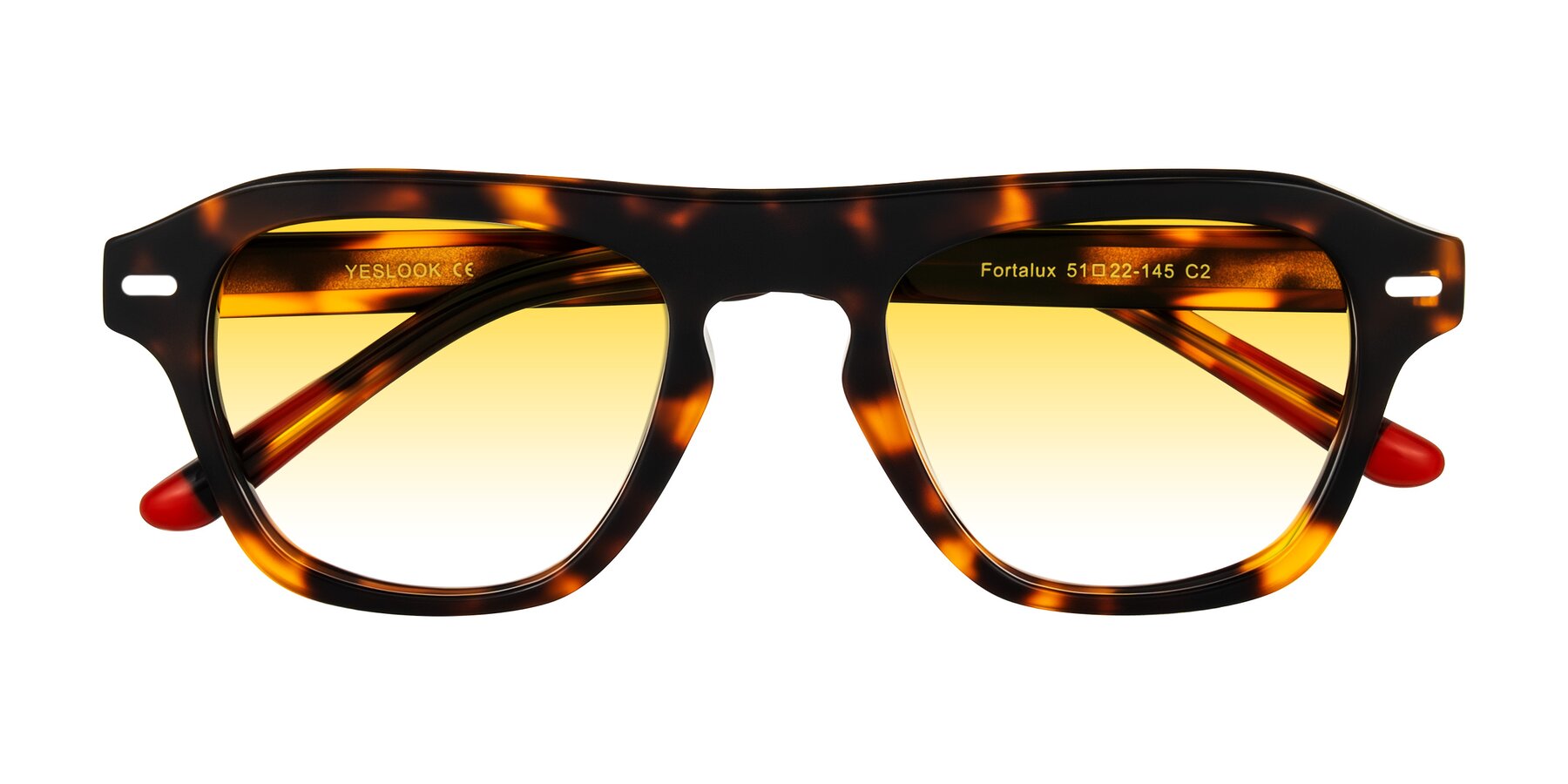 Folded Front of Fortalux in Tortoise with Yellow Gradient Lenses