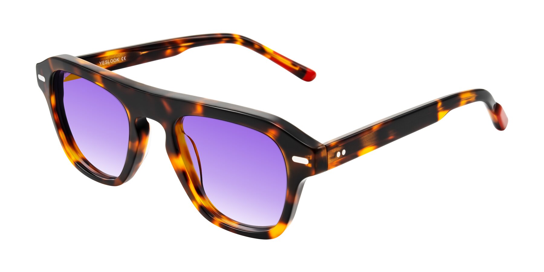 Angle of Fortalux in Tortoise with Purple Gradient Lenses