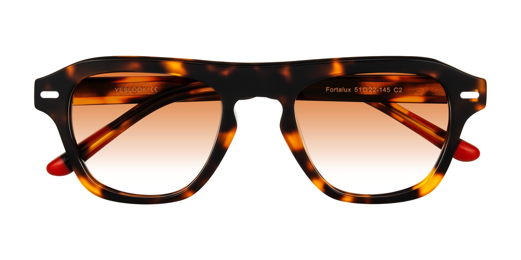 Folded Front of Fortalux in Tortoise with Orange Gradient Lenses