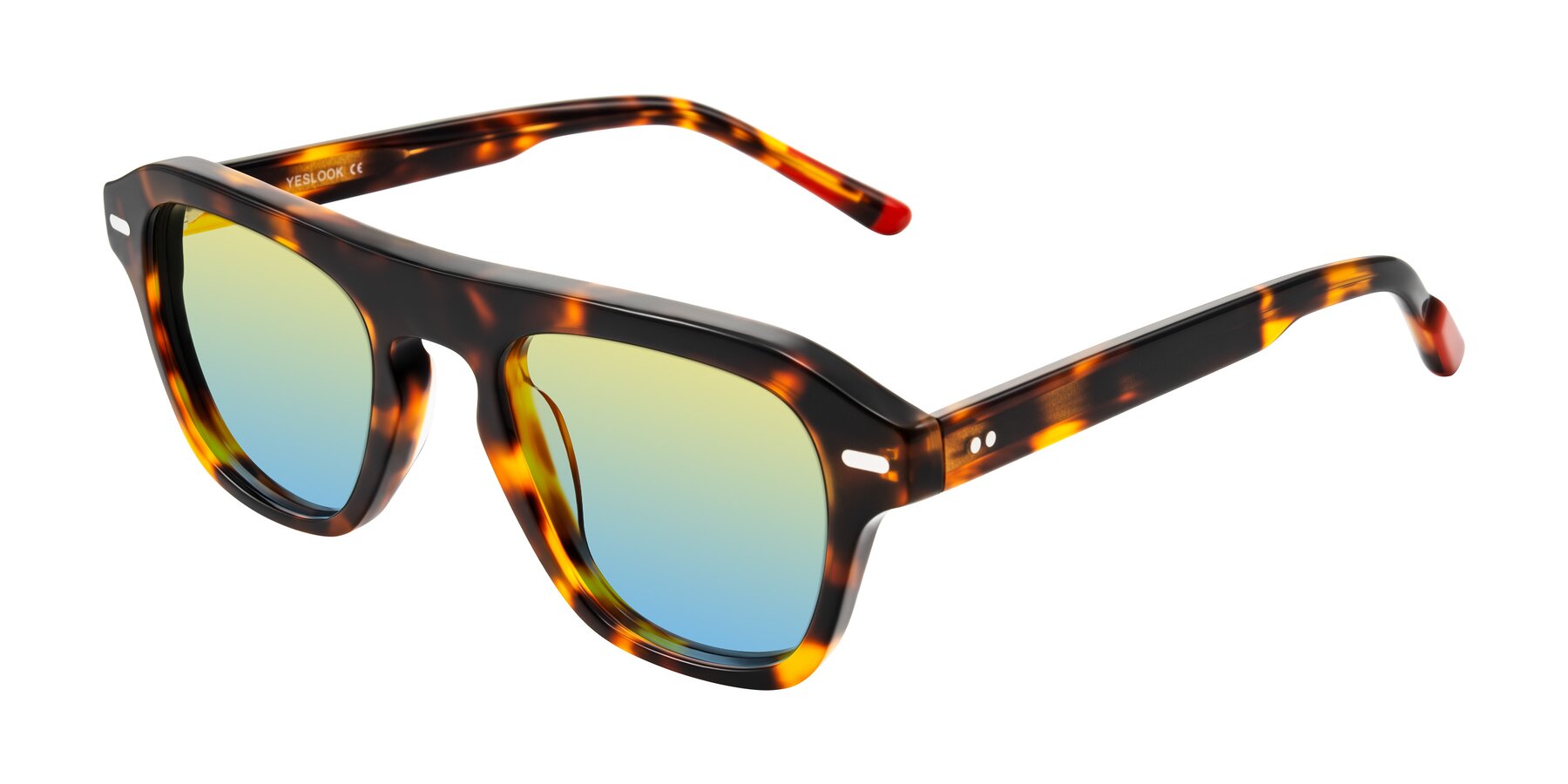 Angle of Fortalux in Tortoise with Yellow / Blue Gradient Lenses