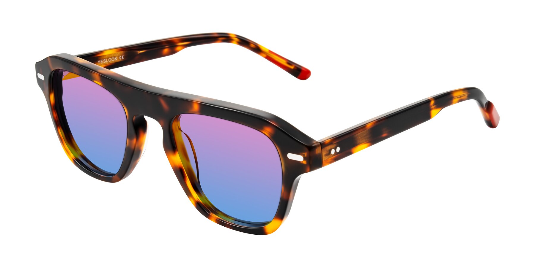 Angle of Fortalux in Tortoise with Pink / Blue Gradient Lenses