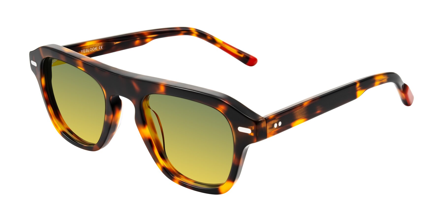 Angle of Fortalux in Tortoise with Green / Yellow Gradient Lenses