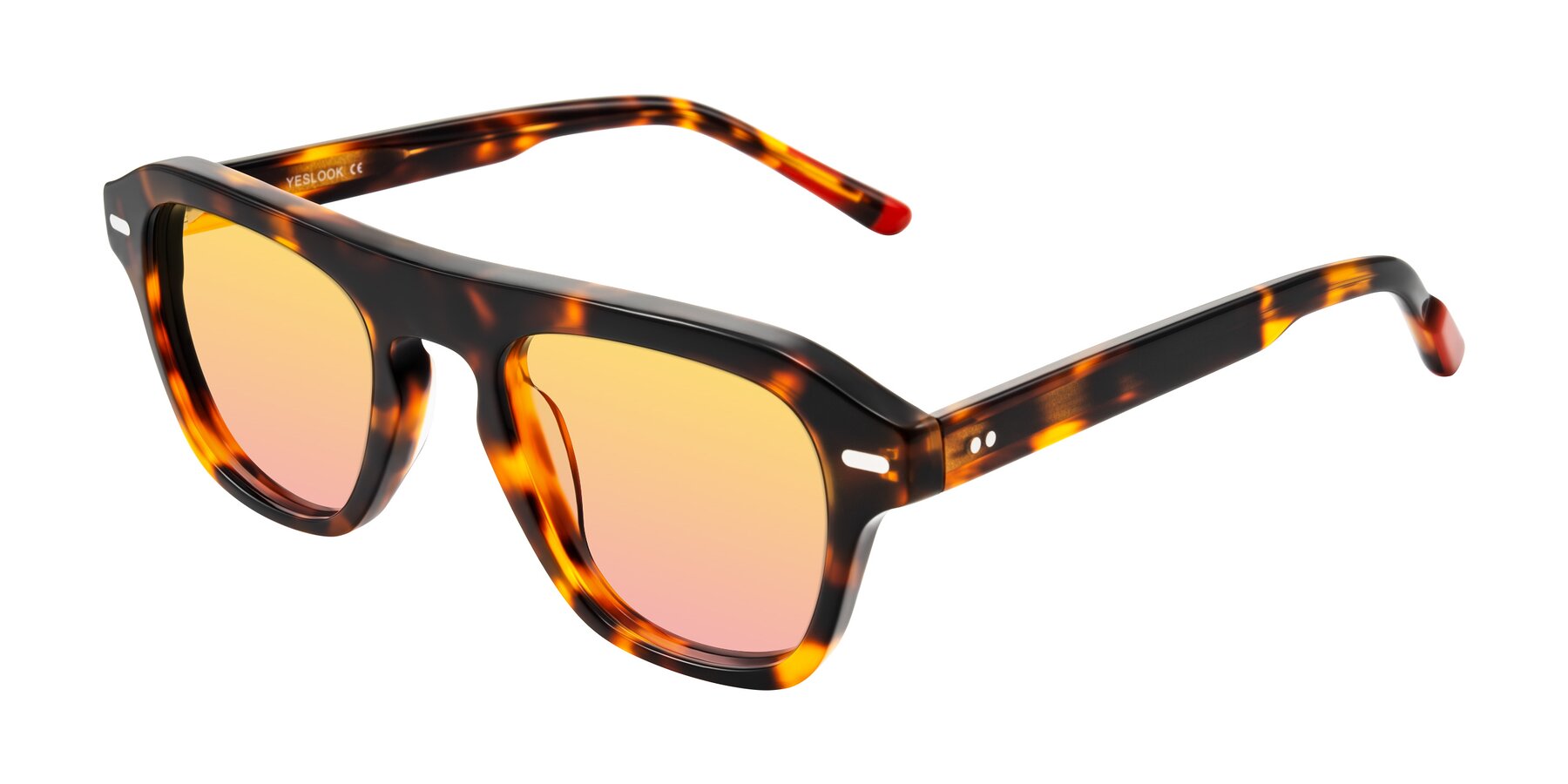 Angle of Fortalux in Tortoise with Yellow / Pink Gradient Lenses