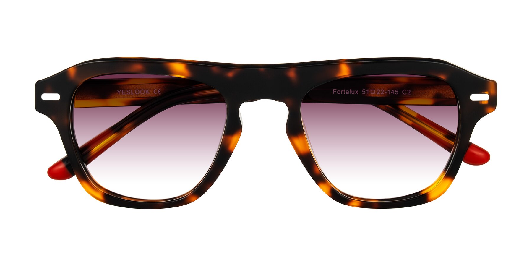 Folded Front of Fortalux in Tortoise with Wine Gradient Lenses