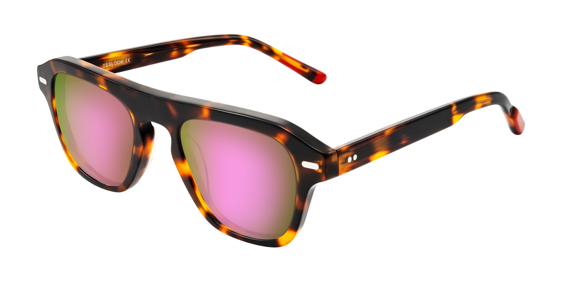 Angle of Fortalux in Tortoise with Pink Mirrored Lenses