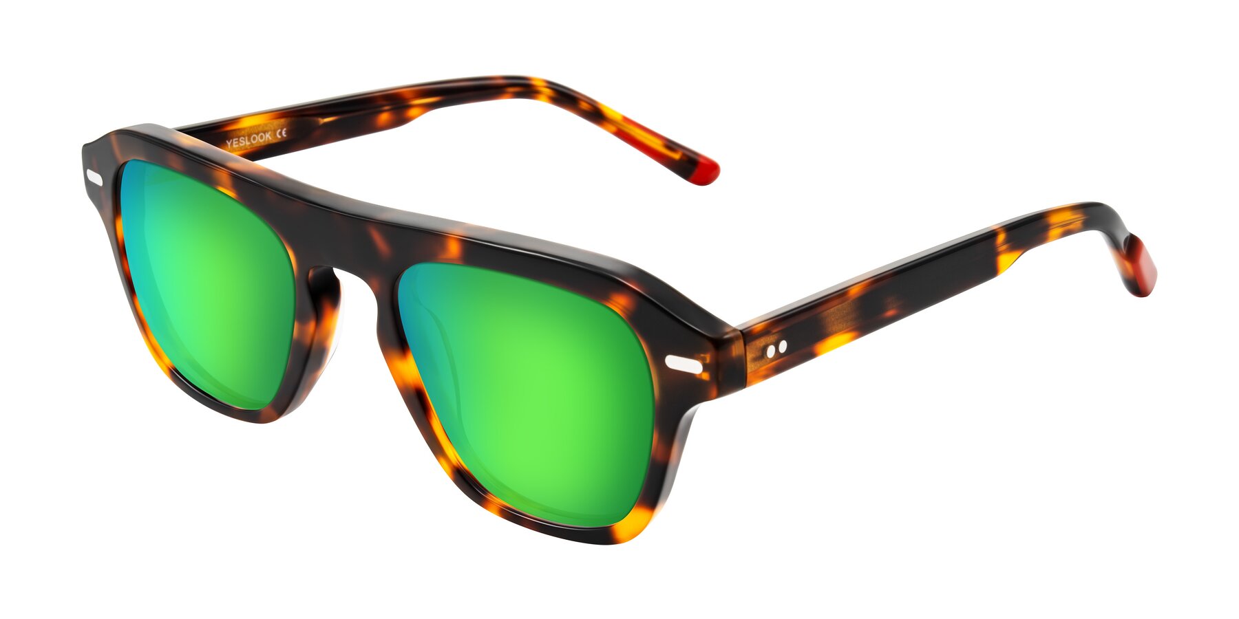 Angle of Fortalux in Tortoise with Green Mirrored Lenses