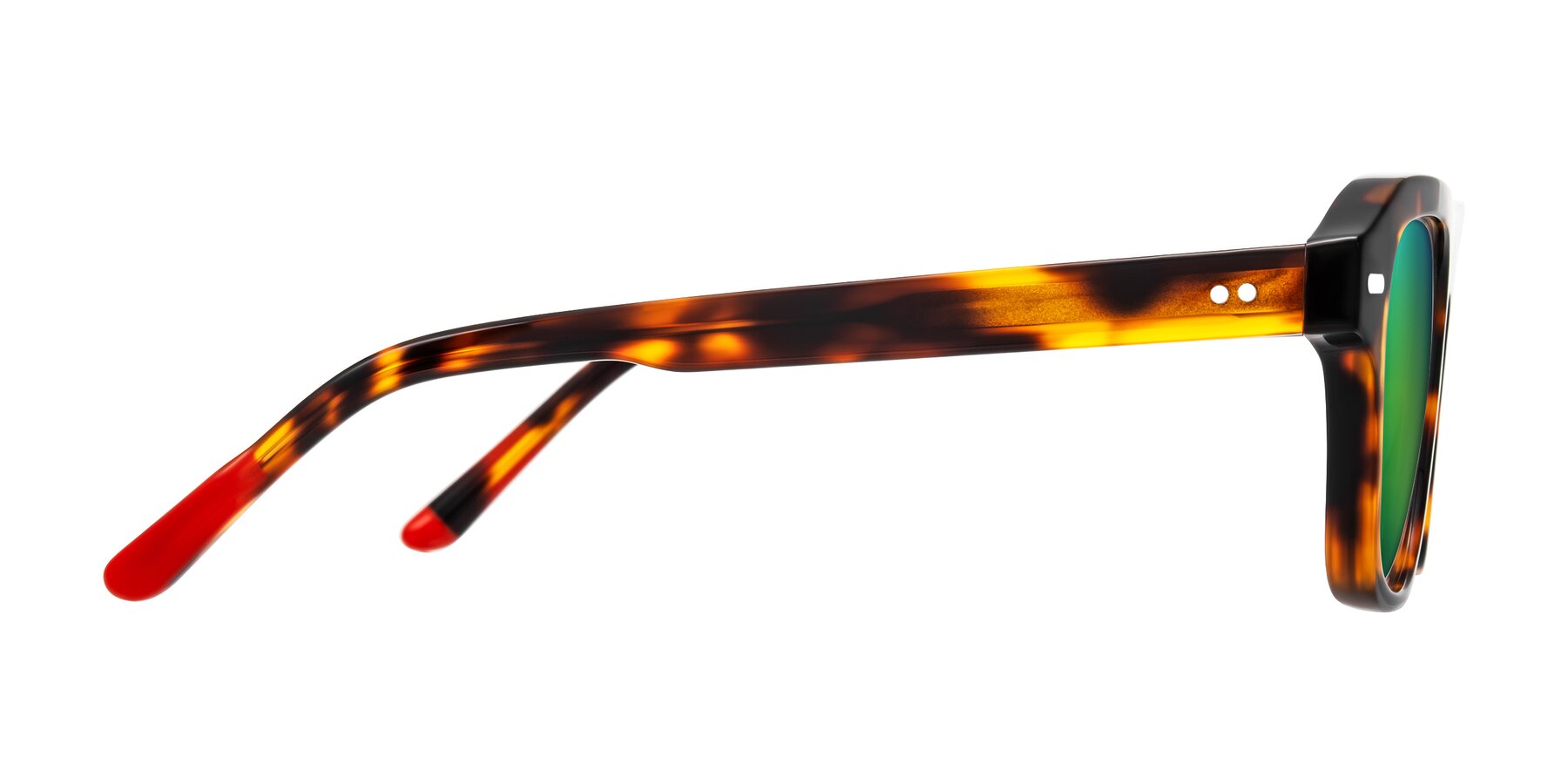 Side of Fortalux in Tortoise with Green Mirrored Lenses