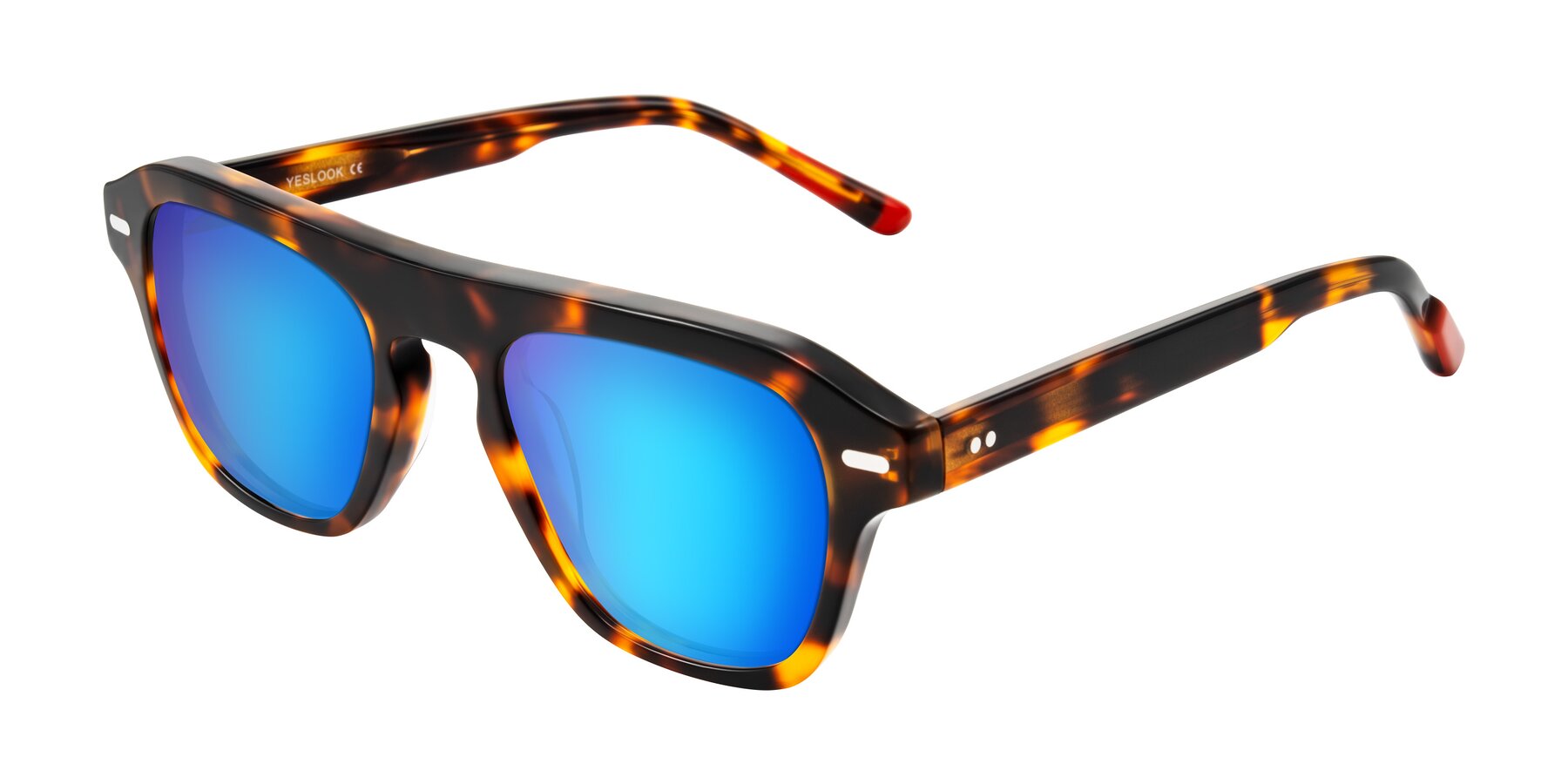 Angle of Fortalux in Tortoise with Blue Mirrored Lenses