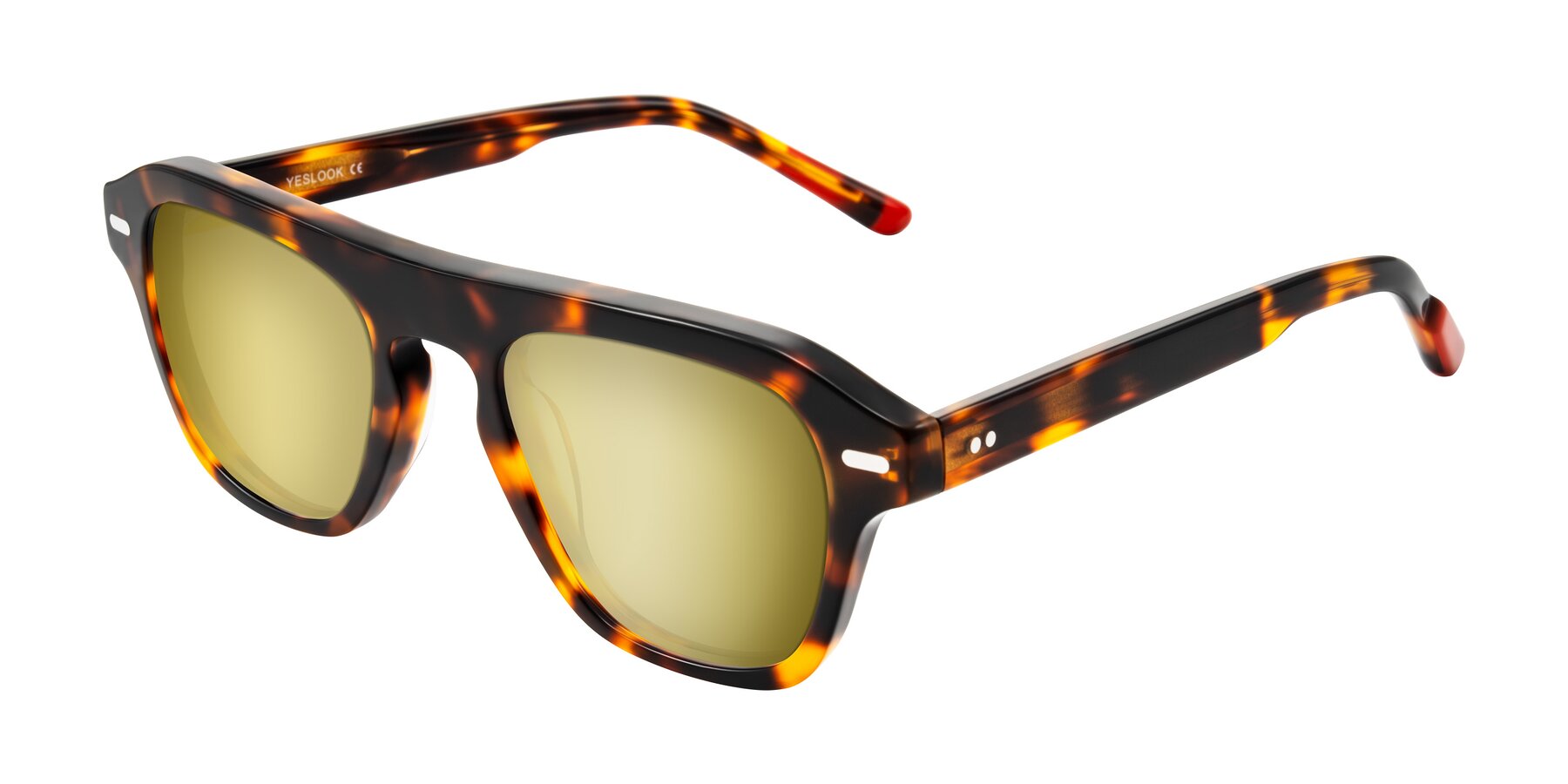 Angle of Fortalux in Tortoise with Gold Mirrored Lenses