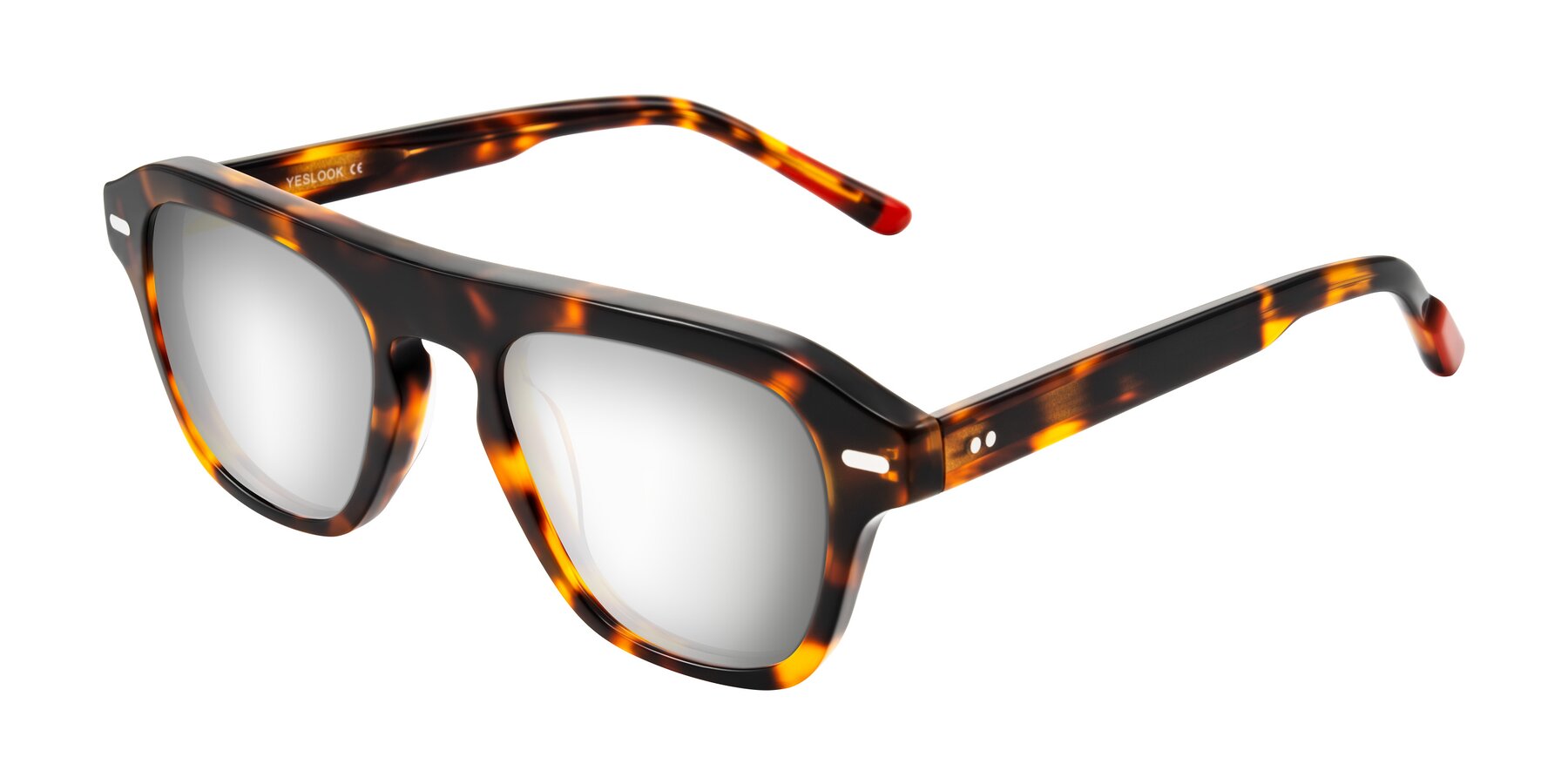 Angle of Fortalux in Tortoise with Silver Mirrored Lenses