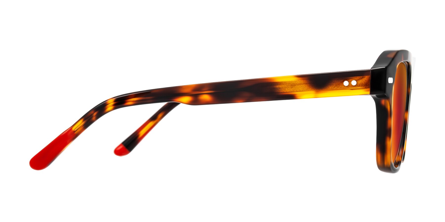 Side of Fortalux in Tortoise with Red Gold Mirrored Lenses